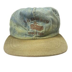 Vintage GH Bass & Co Dad Hat Blue Jean and khaki Retro VTG